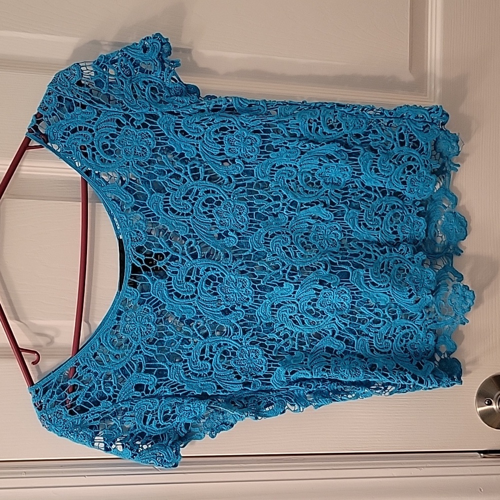 INC Blue Paisley Top